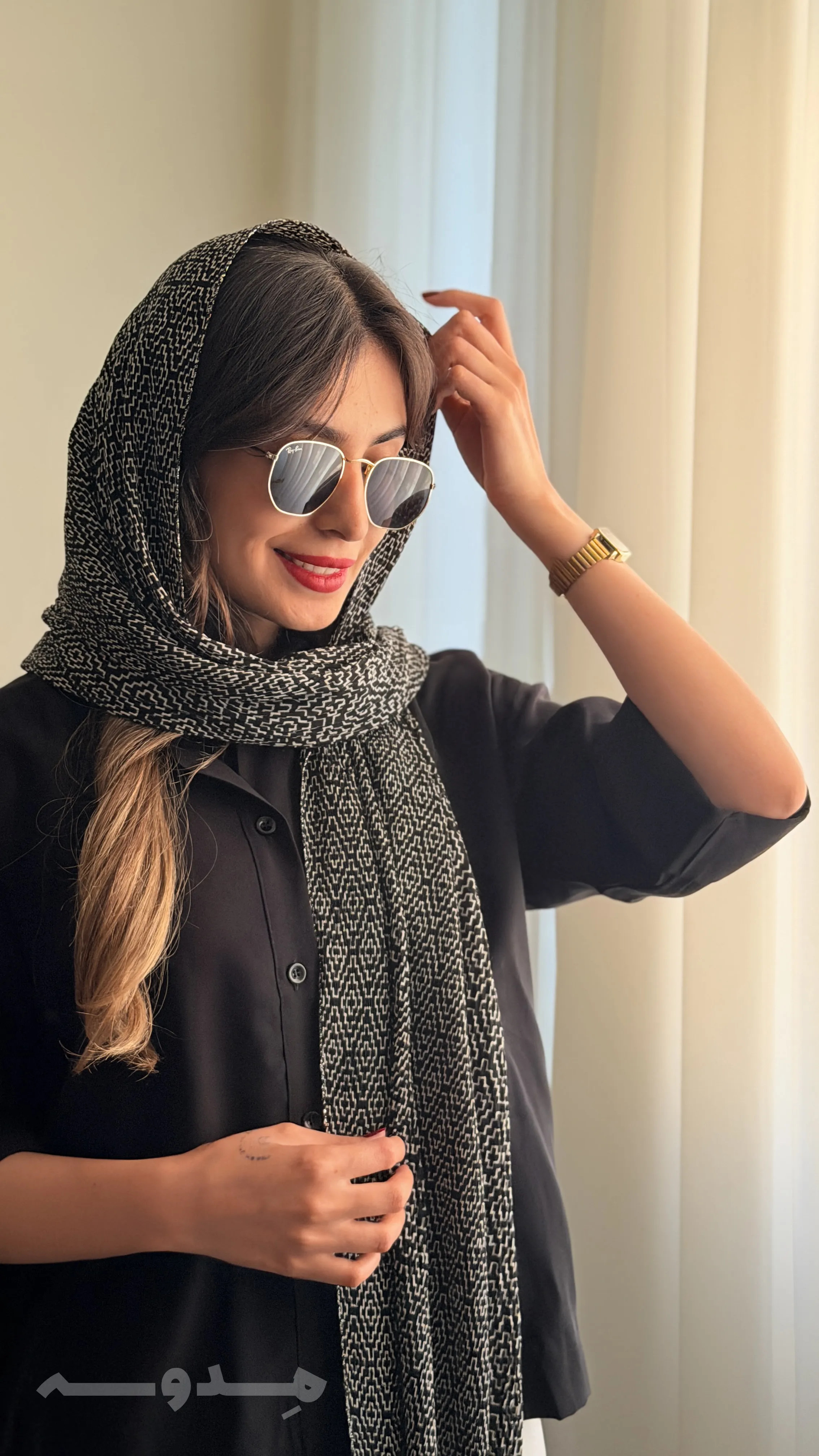 شال پلیسه طرحدار لمه