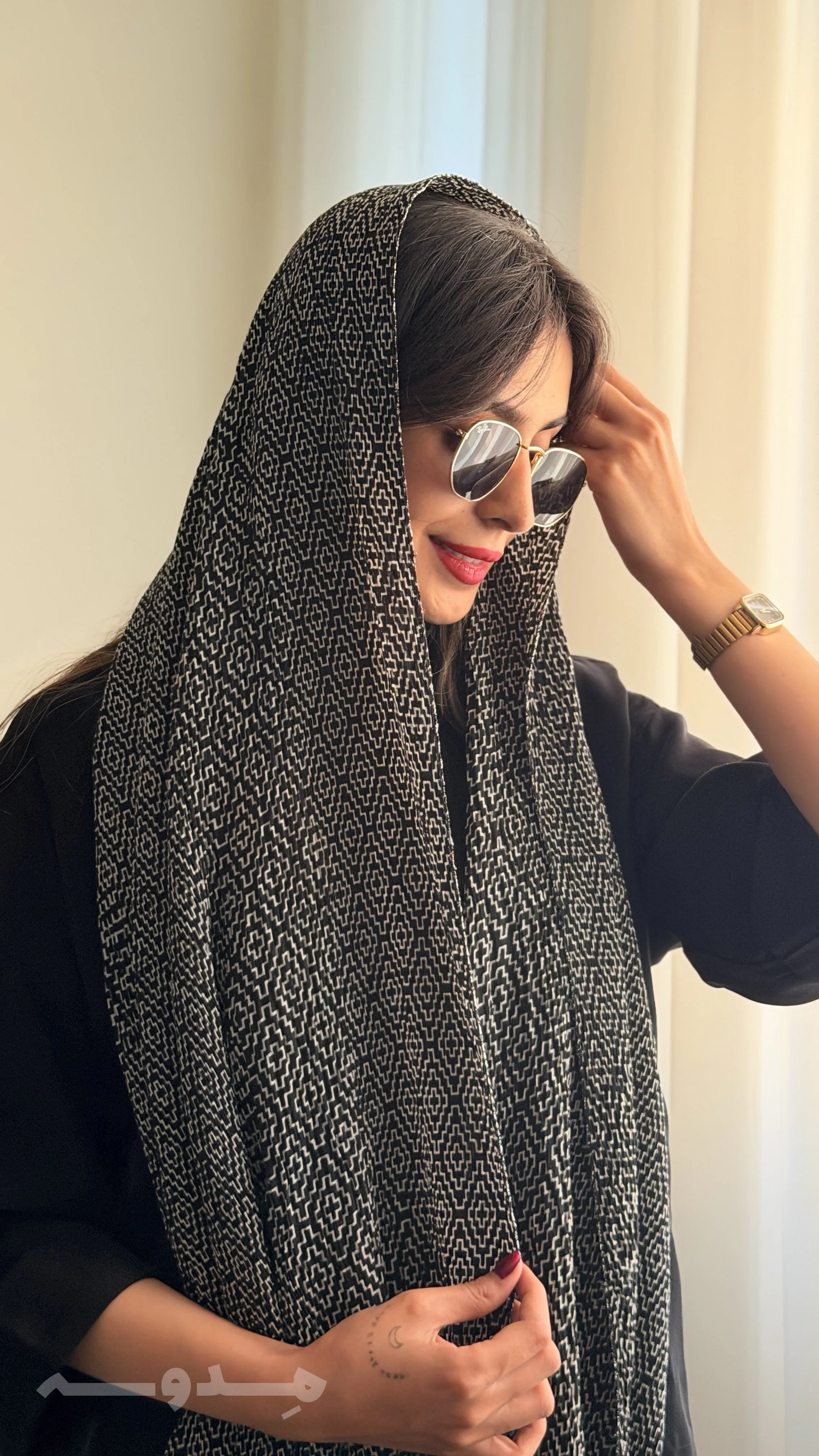 شال پلیسه طرحدار لمه