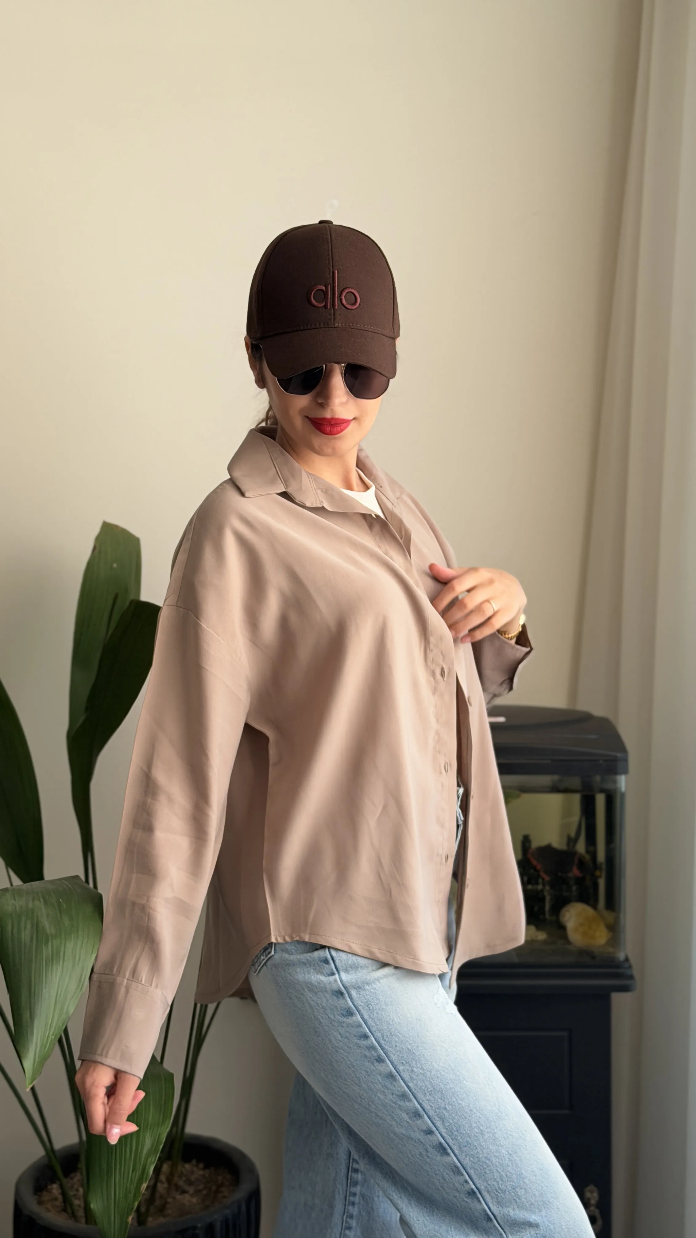 شومیز سیلک یقه پیراهنی