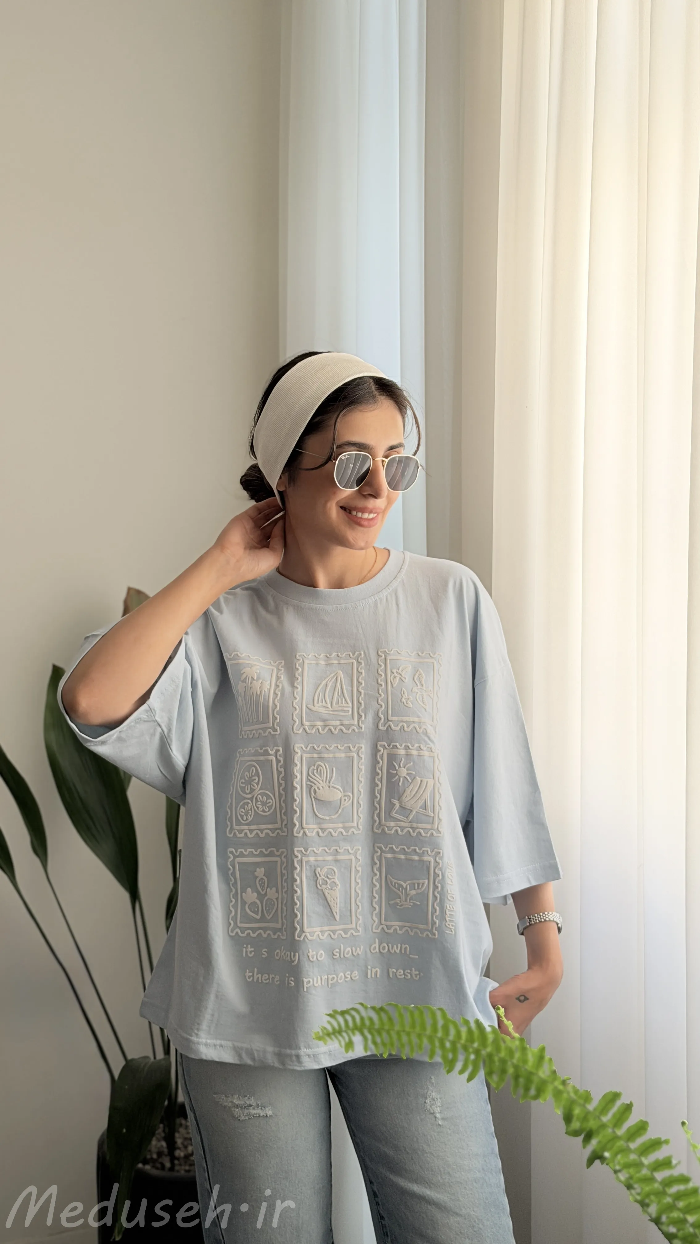 تیشرت باکسی طرح تابستونی