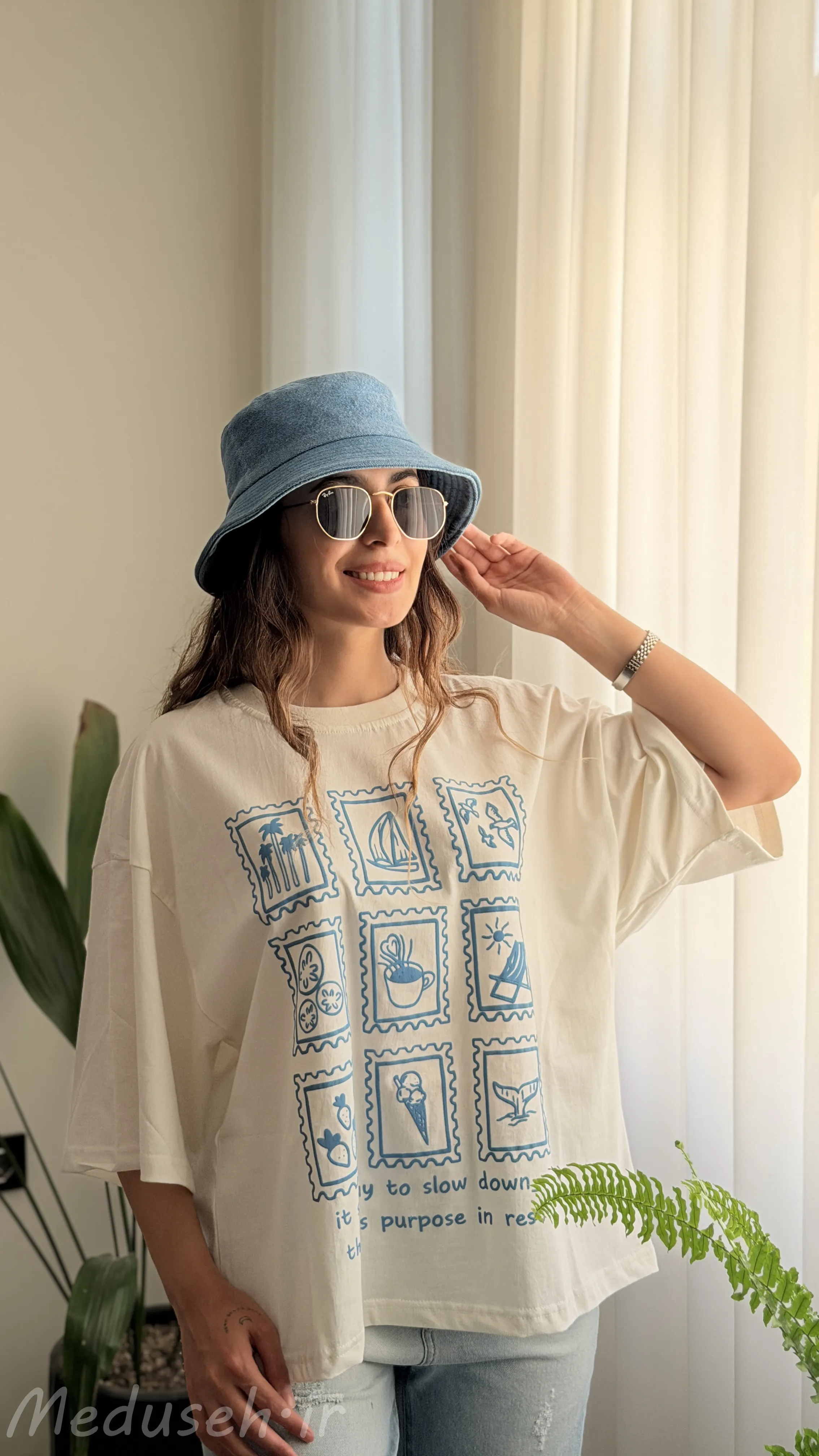 تیشرت باکسی طرح تابستونی
